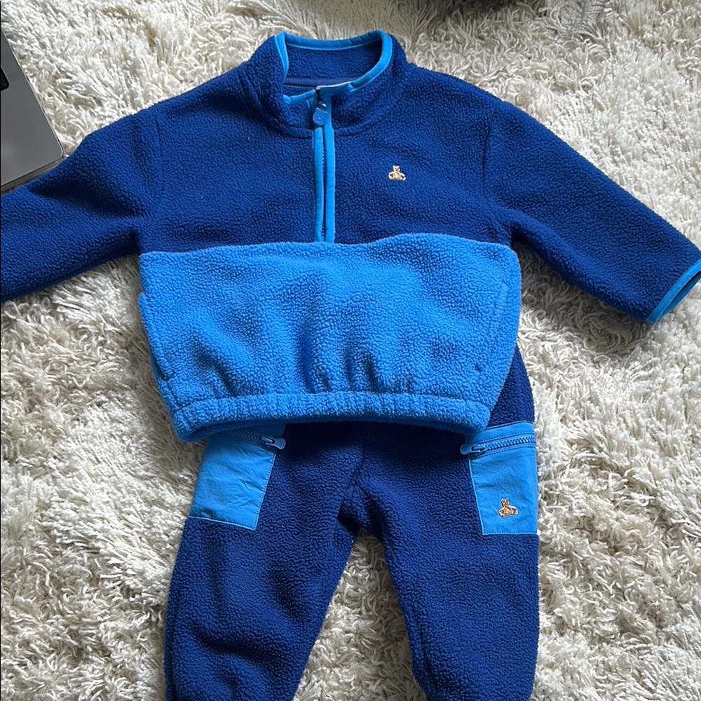 Children's Two-Tone Blue Fleece Set